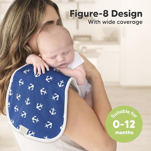 Organic Burp Cloths Baby Boy & Girl - 5-Pack Super Absorbent Cotton Burping Cloths for Babies, Soft & Plush Newborn Spit Up Rags, Infant Towels for Milk Spit Up, Unisex, Large 21 x 10 (Adventurer)