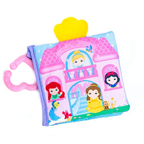 Kids Preferred Disney Baby - Disney Princess Soft Book with Teether Toy & Crinke Pages - Picture Book for Newborns