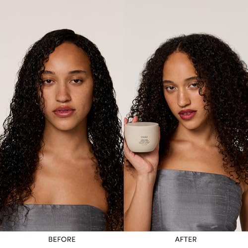 OUAI Thick Hair Mask - Hair Treatment Masque with Almond Oil, Olive Oil, & Hydrolyzed Keratin to Restore Damaged Hair - Phthalate & Paraben Free Hair Masque (8 fl oz)