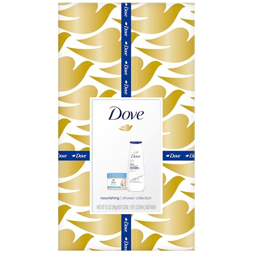 Dove Nourishing Care Gift Set – Deep Moisture Body Wash + Crushed Macadamia & Rice Milk Exfoliating Body Polish (2 Piece Set)