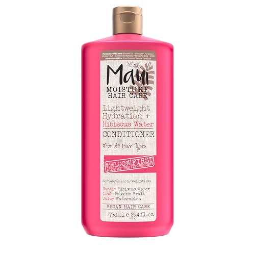 Maui Moisture Lightweight Hydration + Hibiscus Water Conditioner, Nourishing Conditioner Softens & Quenches Wavy & Curly Hair with Aloe Vera, Vegan & Silicone-Free, 25.4 fl. oz