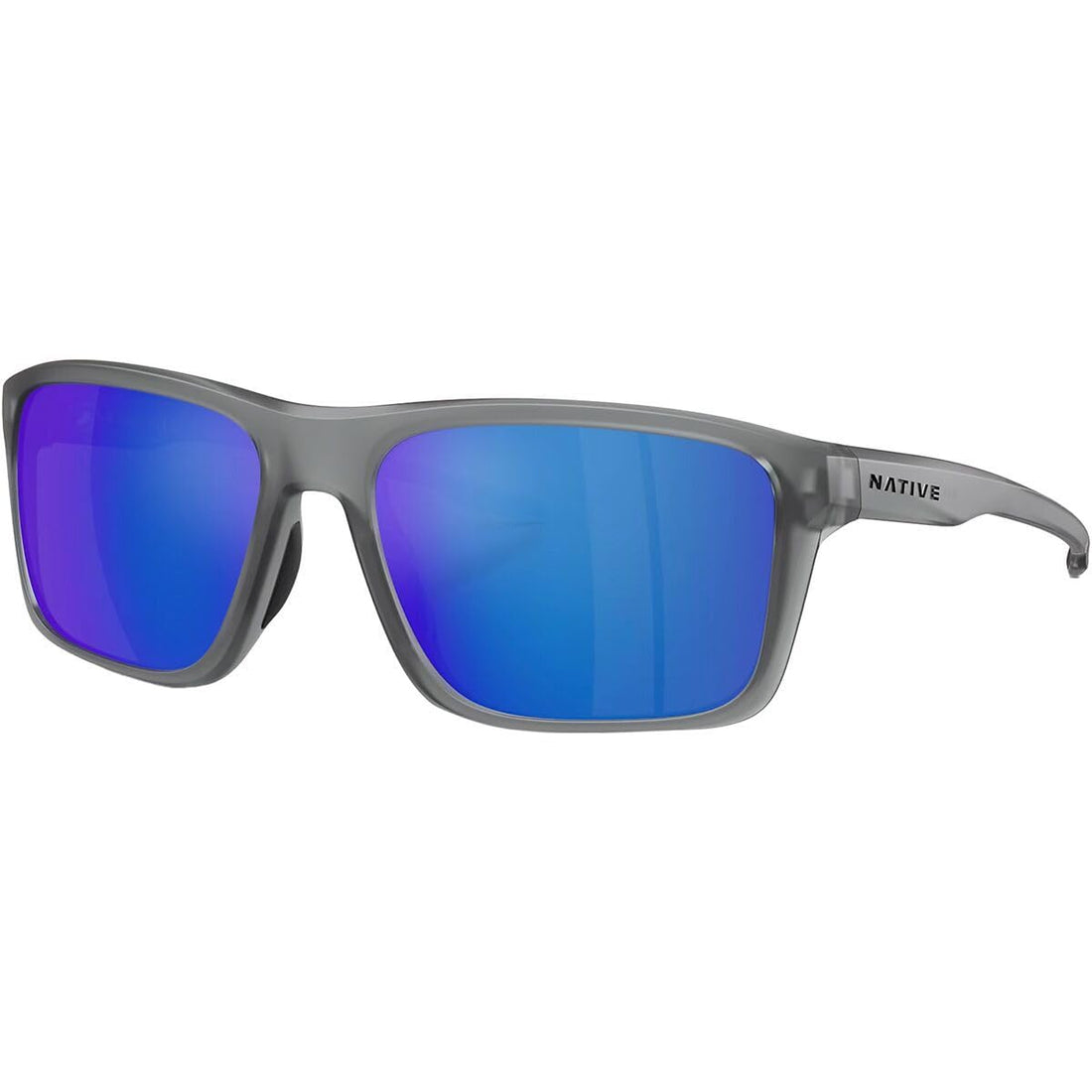 Native Eyewear Men's XD9043 Tavern Square Sunglasses, Matte Smoke Crystal/Blue Mirrored Polarized, 57 mm