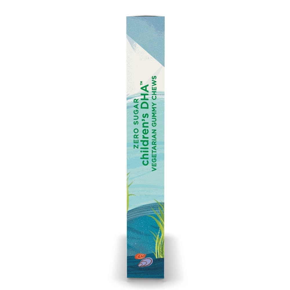 Nordic Naturals Zero Sugar Children’s DHA Vegetarian Gummy Chews - Passion Fruit Lemon Flavor - 30 Gummies - Vegan Algae Oil Omega-3 Supplement for Kids Brain & Cognition Support - 30 Servings