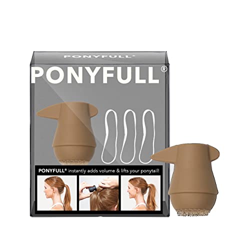Kitsch PonyFull Blonde Hair Volumizing Tool - 1 Pc Hair Volume Enhancer that Instantly Lifts Your Ponytail - Ideal for Thin Hair and Cheer Ponytail Bump | Includes 3 No Snag Elastic Hair Ties