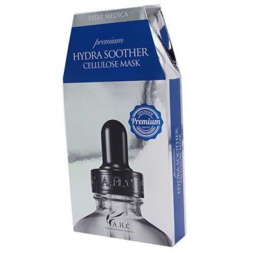 AHC HYDRA SOOTHER FACIAL MASK SHEET 30g x 5 PCS, Highly Moisturizing with 50% of Hyaluronic Acid and Collagen Delivering Radiant Skin [+1 Hydra B5 Soother Sample Pouch]