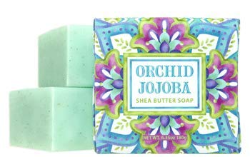 Greenwich Bay ORCHID JOJOBA Exfoliating Spa Soap, Enriched with Shea Butter, Cocoa Butter, Jojoba Oil and Botanical Scents, Individually Wrapped 6.35 oz (3 Pack)