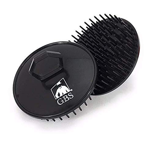 GBS Soft Pocket Shower Palm Hair Brush. Massage & Head Scratcher. 4-Pack - 2 Gray 2 Black Shower Shampoo Brush - Head Scrubber Promotes Hair Growth. Multi Use for Women Men Beard !