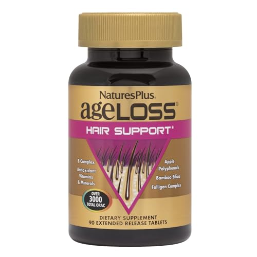 Natures Plus AgeLoss Hair Support - 90 Extended Release Tablets - Gluten-Free - 30 Servings