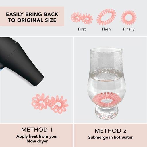 Kitsch Spiral Hair Ties, Coil Hair Ties, Phone Cord Hair Ties, Hair Coils - 8pcs, Basics