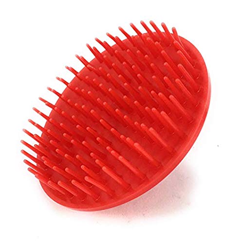 G.B.S Red Scalp Massager Shampoo Brush for Deep Cleaning Men's Hand Brush Plastic Growth Beard Brush Pet Grooming Round Palm Brush