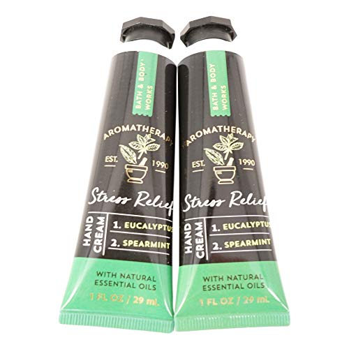 Bath and Body Works 2 Pack Aromatherapy Stress Relief Eucalyptus Spearmint Hand Cream. 1 oz