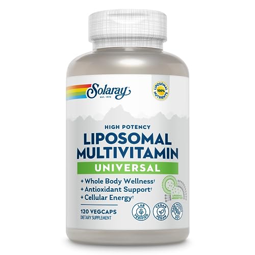 SOLARAY Liposomal Multivitamin for Men & Women, High Potency, Enhanced Absorption Vitamin C, Vitamin D, Biotin, Methyl B-12, Odor Neutral & Gentle Digestion, 30 Servings, 60 VegCaps
