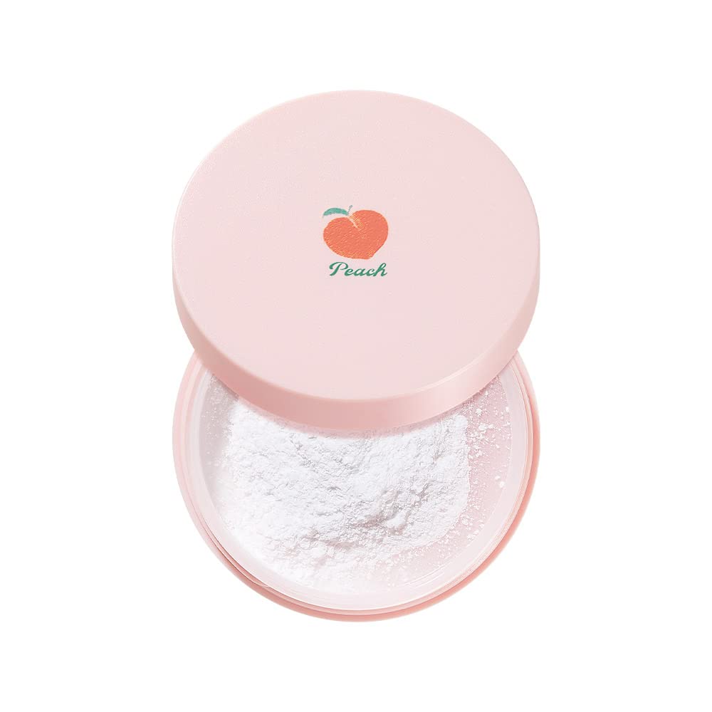 SKINFOOD Peach Cotton Multi Finish Powder 5g - Korean Peach Extract & Calamin Sebum Control Face Powder - Silky Setting Powder - Setting Powder for Oily Skin - Sweet Peach Scent for Soft Skin