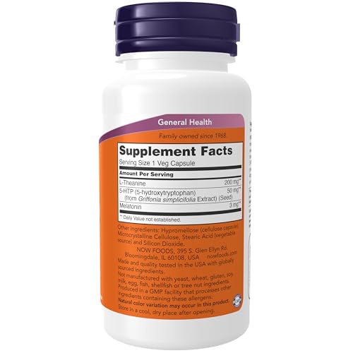NOW Foods Supplements, Sleep Regimen 3-In-1, With Melatonin, 5-HTP and L-Theanine, Restful Sleep Blend*, 90 Veg Capsules