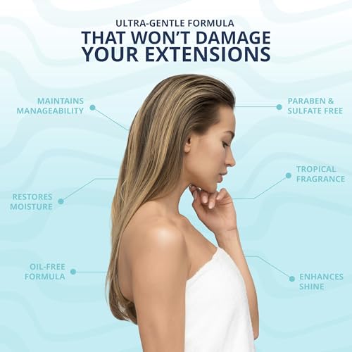 Mermaid Extension Care Shampoo, Ultra-Gentle & Sulfate-Free, Nourishing Formula for Hair Extensions, 16 fl oz