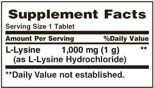 Nature's Bounty L-Lysine 1000 Mg Tablets 60 Ea (Pack of 4)