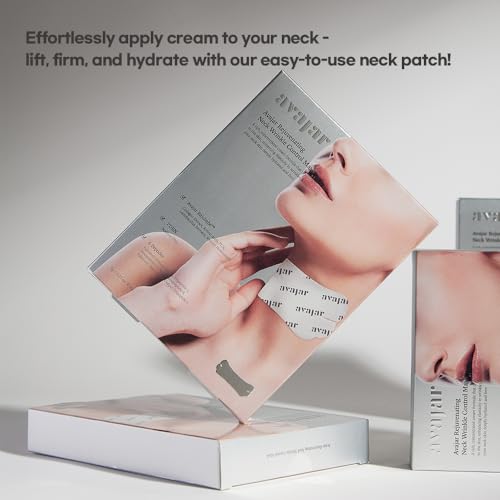 Avajar Rejuvenating Neck Wrinkle Control Mask – Advanced Wrinkle Patches with Collagen and PDRN, Anti-Aging Tightening Mask for Smoother, Firmer Skin (5-Pack)