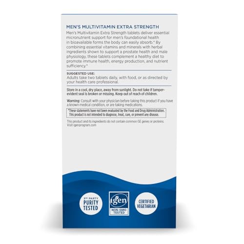 Nordic Naturals Men’s Multivitamin Extra Strength - Bone, Energy, & Blood-Vessel Support - Immunity Supplement - 20 Essential Nutrients - 60 Tablets - 30 Servings