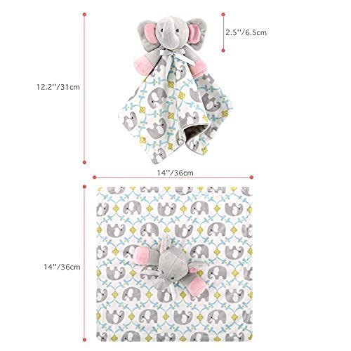Zooawa Elephant Loveys for Babies Unisex for 1 2 3 4 5 6 Months Security Blanket Soft Stuffed Animal Elephant Baby Stuff Lovie Snuggle Blanket, Soothing Plush Toys Baby Gift for Newborn, Colours