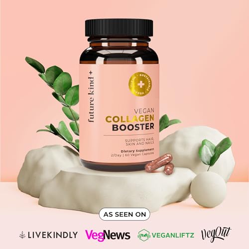 Future Kind Vegan Collagen - Supports Collagen Production with Biotin and Vitamin C (60 Capsules in Glass Bottle)