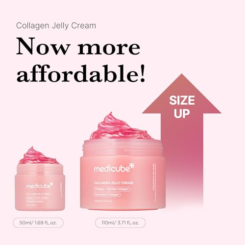 medicube Collagen Jelly Cream- Niacinamide & Freeze-Dried Hydrolyzed Collagen - Boosts skin's barrier hydration and gives 24h Glow & Lifted Look - No artificial color, Korean skincare (3.71 fl.oz.)
