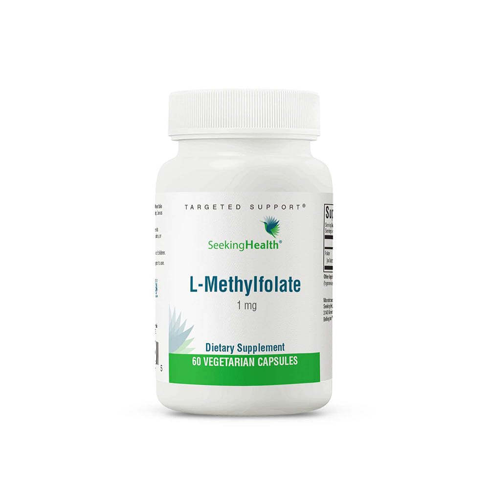 Seeking Health L-5-MTHF, Supports Healthy Methylation, Easily Absorbed Methyl Folate Supplement, MTHFR Support Supplement, 1,700 mcg DFE, Vegetarian (60 Capsules)