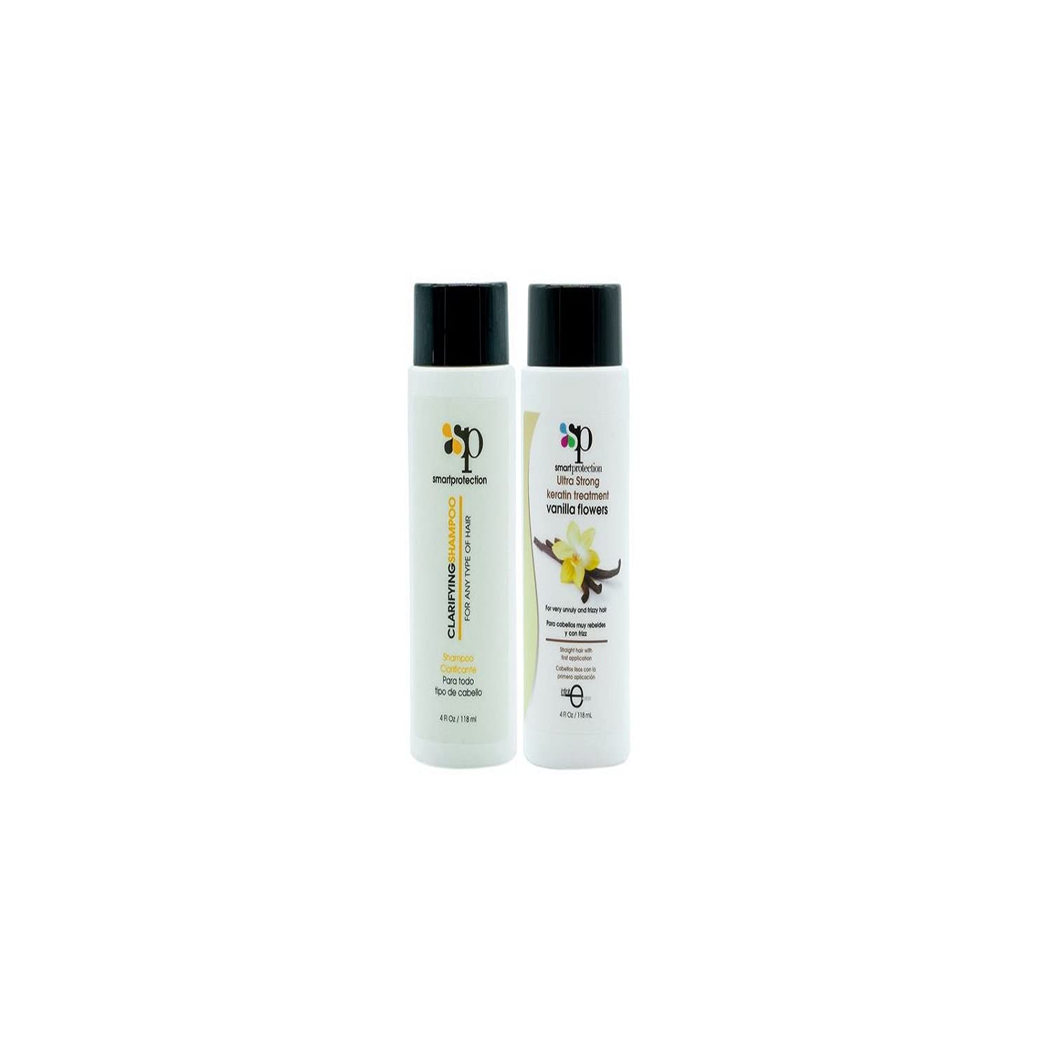 Vanilla Ultra Strong Keratin Treatment with Clarifying Shampoo 4oz by Smart Protection