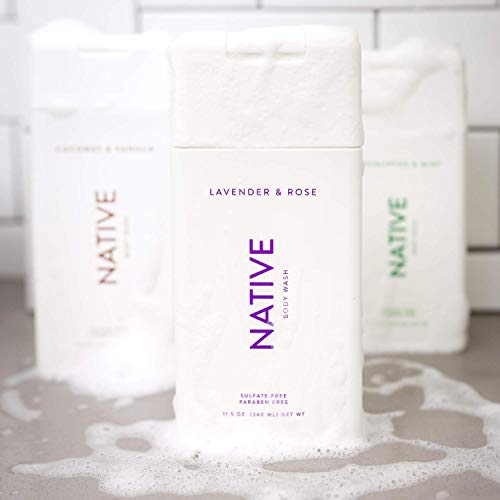 Native Body Wash 3 Pack - Natural Body Wash Women & Men - SLS & Paraben Free - Cucumber & Mint, Coconut & Vanilla, Lavender & Rose