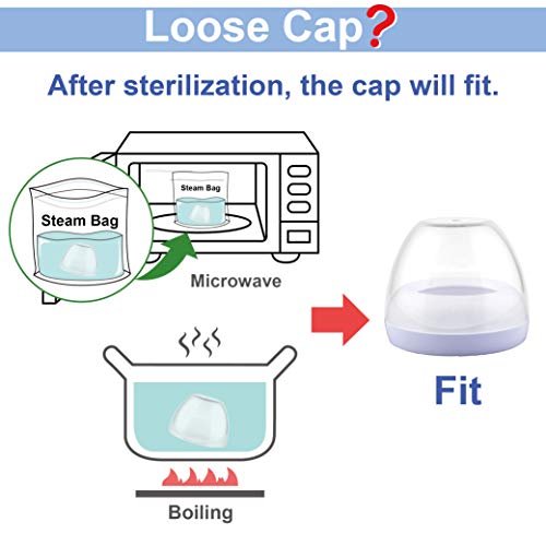 Maymom Dome Caps, Screw Rings, Sealing Discs Compatible with Avent Natural Bottles, Avent PP Bottles or Natural; No Nipple Included. Convert Avent Classic Bottle Into Natural
