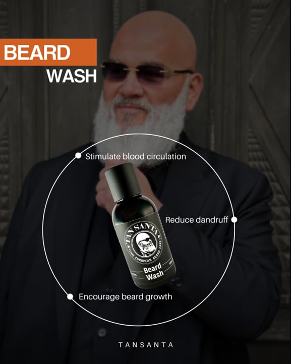 Tan Santa Beard Wash with Natural Moisturizers and Bergamot oil - Beard Wash for the Modern Man