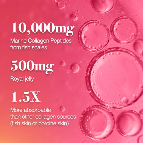 AFC Japan Tsubaki Ageless Beauty Collagen Drink from Japan with 10,000mg Marine Collagen Peptides + 500mg Royal Jelly + Hyaluronic Acid + Vitamin Bs & C for Skin Revitalization 1.69fl.ozx10sx3