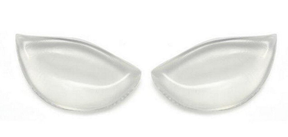 2PCS Clear Breathable Silicone Inserts Pads Breast Enhancers Push-up Bra Insert Pad Swimwear Push up Booster Pads (Clear)