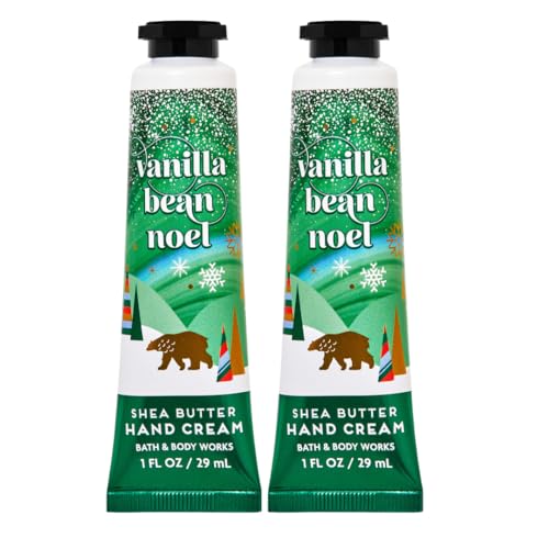 Bath & Body Works Shea Butter Hand Cream Travel Size1.0 Fluid Ounce, 2-Pack (Vanilla Bean Noel)