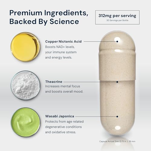 HPN NAD+ Booster (NAD3), Anti Aging Cell Booster, NRF2 Activator, Nicotinamide Riboside Alternative, NAD Supplement Natural Energy, Longevity, and Cellular Health, 312 Mg per Serving (1 Month Supply)
