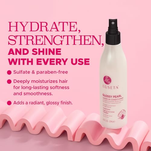 Luseta Glossy Pearl Leave in Conditioner Moisturize and Hydrate Hair Add Shine Repair Damaged Hair Reducing Dryness Sulfate Free for Women and Men 8.5oz