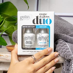Gelish Matte & Gloss Duo Kit, Clear Coat Nail Kit, Matte Top Coat For Gel Nails, Glossy Top Coat For Gel Nails, 0.5 ounce