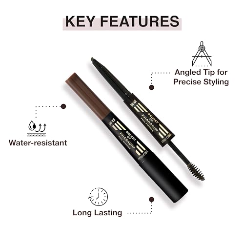 Dual Eye Brow Pencil Natural Espresso - 2-in-1 Eye Brow Pencil and Eyebrow gel Masacara, Stay on All Day, Perfect for Feathering in Hair Like Stroke, Flawless Brows, Cruelty Free