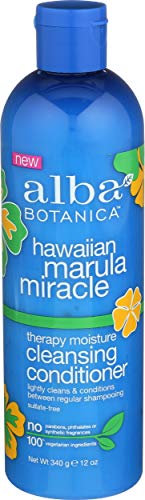 Alba Botanica Hawaiian Marula Miracle Haircare Therapy Moisture Cleansing Conditioner, 12 Ounce
