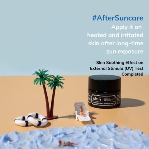 DearKlairs Midnight Blue Calming Cream, Soothing, Redness Relief Moisturizer, Hydrating, Fast Absorbing, Light Texture for Easy Use, For Oily Skin, Sensitive Skin Friendly (2 Ounce (Pack of 1))