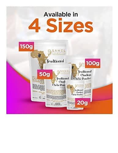Uhuru Naturals Sahel Cosmetics Chebe Powder - Contains All-Natural Ingredients Promotes Strong and Healthy Hair Growth Helps Prevent Breakage Especially Formulated for Dry Hair Available in 4 Sizes
