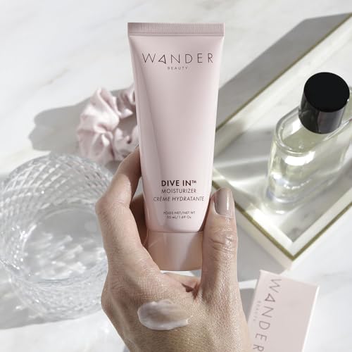 Wander Beauty Dive In Moisturizer - 8-in-1 Hydrating Face Moisturizer For 72h Hydration - Plump, Brighten, & Rejuvenate Skin with 13 Fruits & 4 Flower Extracts - Lightweight Gel Moisturizer - 1.69 oz