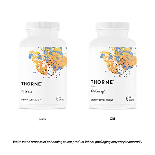 THORNE GI Relief - Digestion Supplement Supports Gut Health & Bloating Relief - Made with Marshmallow Root Extract & Digestive Enzymes - 180 Capsules - 90 Servings
