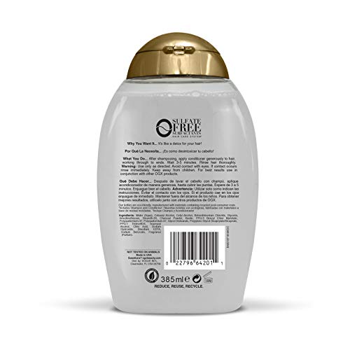 OGX Purifying + Charcoal Detox Conditioner for Buildup Removal and Light Nourishment, No Sulfates, 13 fl oz