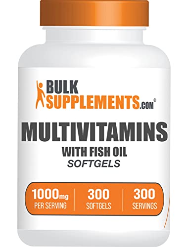 BulkSupplements.com Multivitamin Softgels - Daily Multivitamin, Multimineral Supplement, Multivitamin for Adults wit Fish Oil - Gluten Free, 1 Softgel per Serving, 300 Count (Pack of 1)
