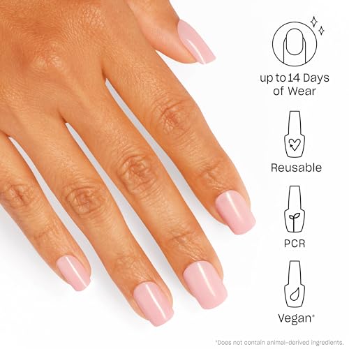 OPI On Point Baby Take a Vow | Short Squoval Nude Pastel Pink Press On Nails | With Nail Glue | Long Lasting, Reusable, Non-damaging