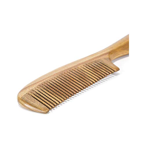 BEINY BEINY Natural Green Sandalwood Comb - Anti Static Wooden Hair Comb with Thickening Round Handle for Hair Health and Festival Gift