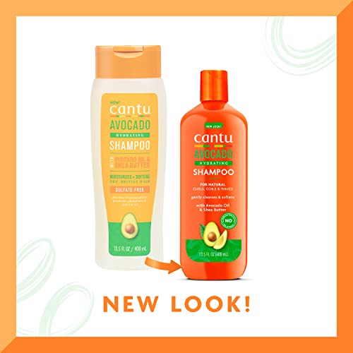 Cantu Avocado Hydrating Sulfate-free Shampoo with Pure Shea Butter, 13.5 oz (Pack of 2)