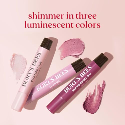 Burt's Bees Lip Shimmer Pink Collection, Tinted Lip Balm Stick, Moisturizing for All Day Hydration with Natural Glowy Pigmented Finish & Buildable Color, 3 Shades; Value Pack, 3 Tubes x 0.09 Oz