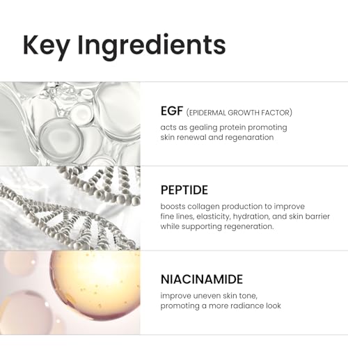 coxir INTENSIVE EGF PEPTIDE SERUM l EGF(Epidermal Growth Factor), Peptide, Niacinamide, Collagen l Firming l Korean Skincare (1.69 Fl Oz (Pack of 1))