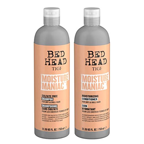 TIGI Bed Head Shampoo and Conditioner For Dry Hair Moisture Maniac Sulfate-Free Shampoo & Moisturizing Conditioner with Argan Oil 25.36 fl oz 2 count
